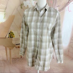 Lafayette 148 New York Button Down Checker